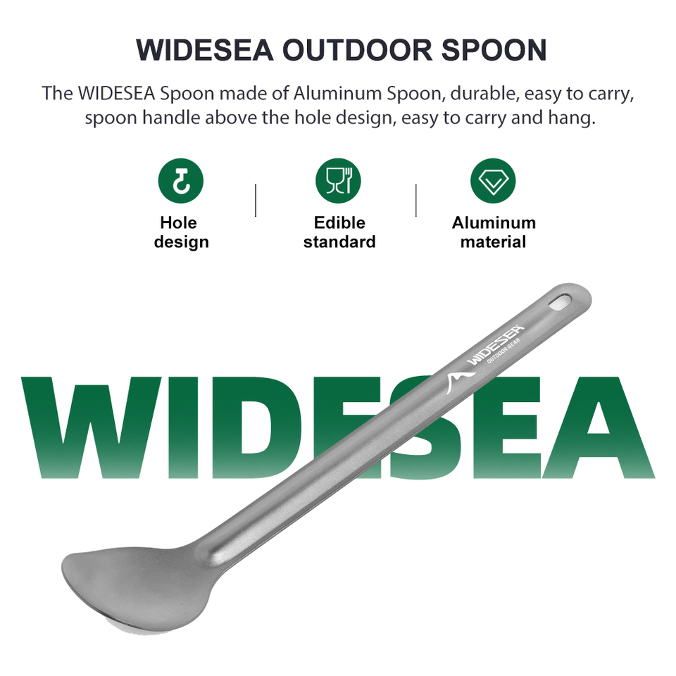 WIDESEA alumium camping spoon long handle tableware 20G light weight portable outdoor gears
