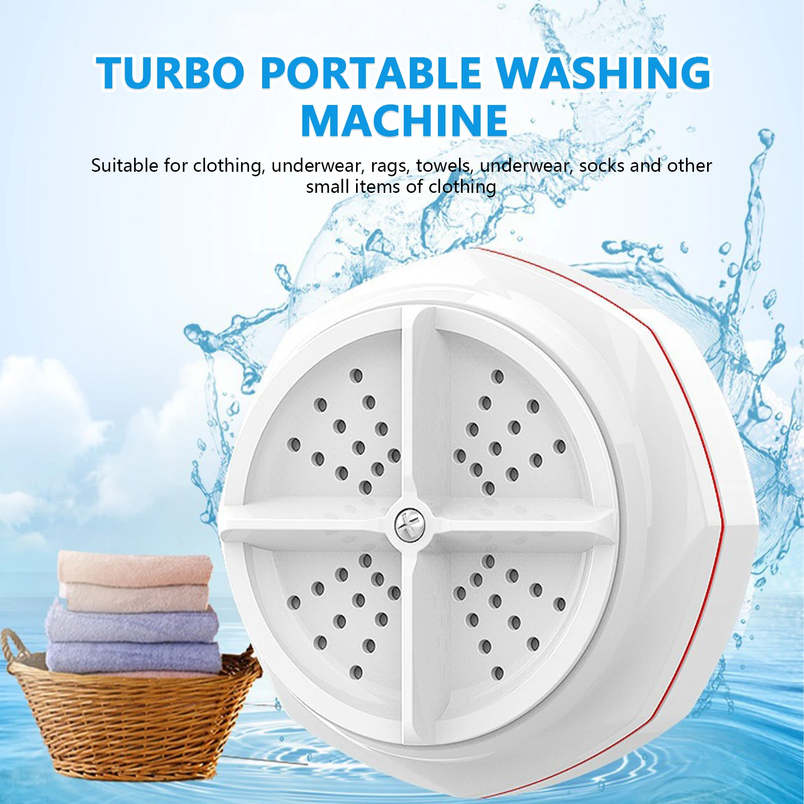 Portable Washing Machine Mini Ultrasonic Turbine Washing Machine Multifunctional Dishwashers Ultrasonic Waves Portable Washer