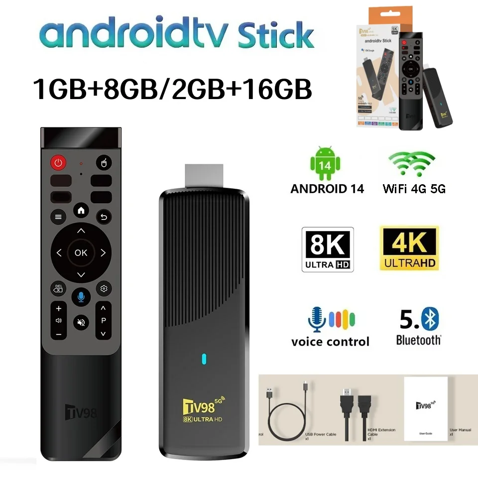 Android TV Stick with Wifi and Voice Remote