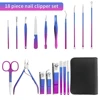 9/18Pcs Manicure Set, Stainless Steel Gradient Professional Pedicure Kit Nail Scissors Grooming Kit With Travel Case 1