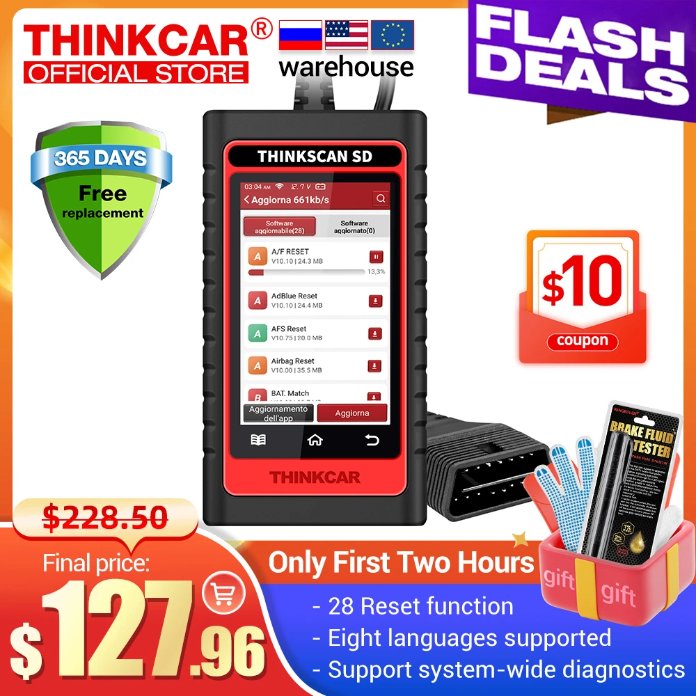 THINKCAR Thinkscan Plus SD6 OBD2 Scanner Multi System SAS SRS DPF Reset OBD2 Code Reader Automotive Scanner Diagnostic Tool #A2 auto inspection equipment