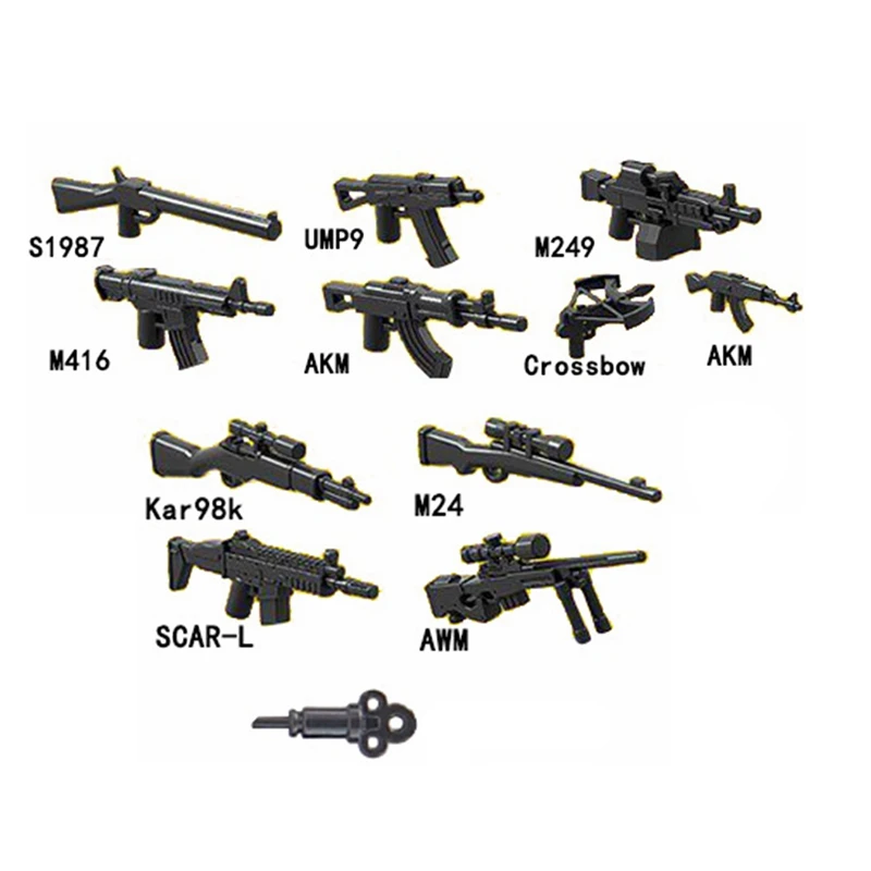 Children's Educational Military Playset - Weapon Rack & Spear Guns Building Blocks Toy Set