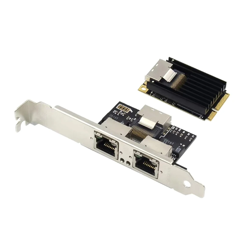 산업용 서버용 다목적 듀얼 포트 미니 PCIE 기가비트 이더넷 카드, RJ45 컴퓨터 이더넷 어댑터, 드롭쉽