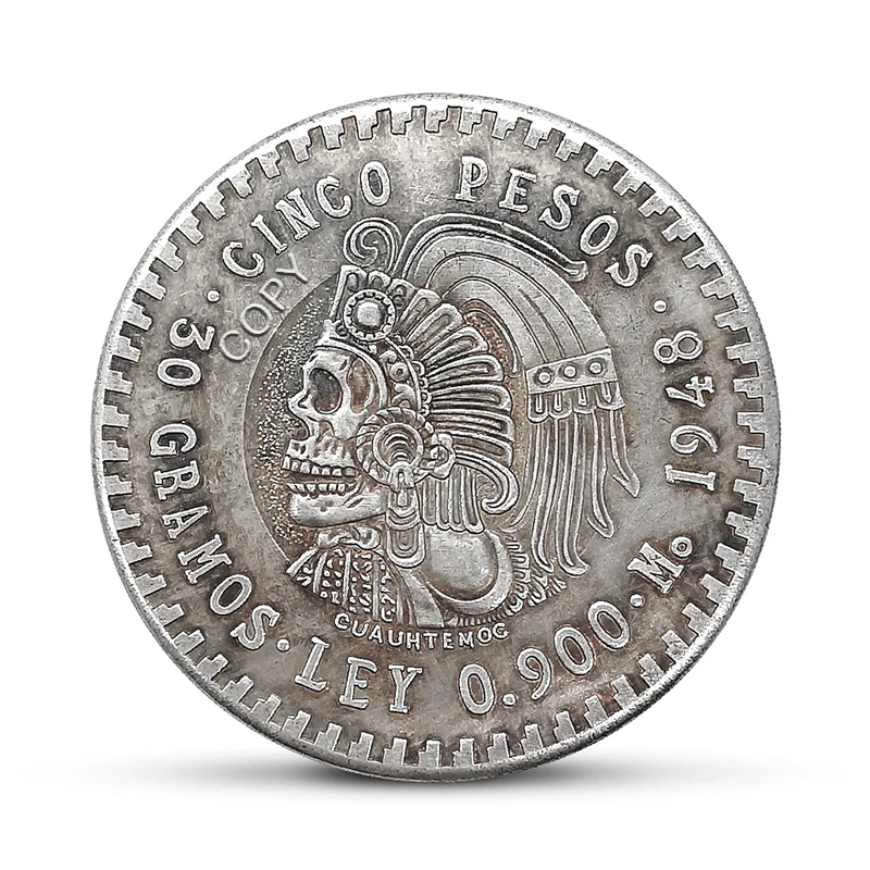 Hobo Uncircle Ated 1948 Messico 5 Pesos Monete D'Argento Con Copia Esterna Divertente Teschio Zombie Scheletro Copia Monete