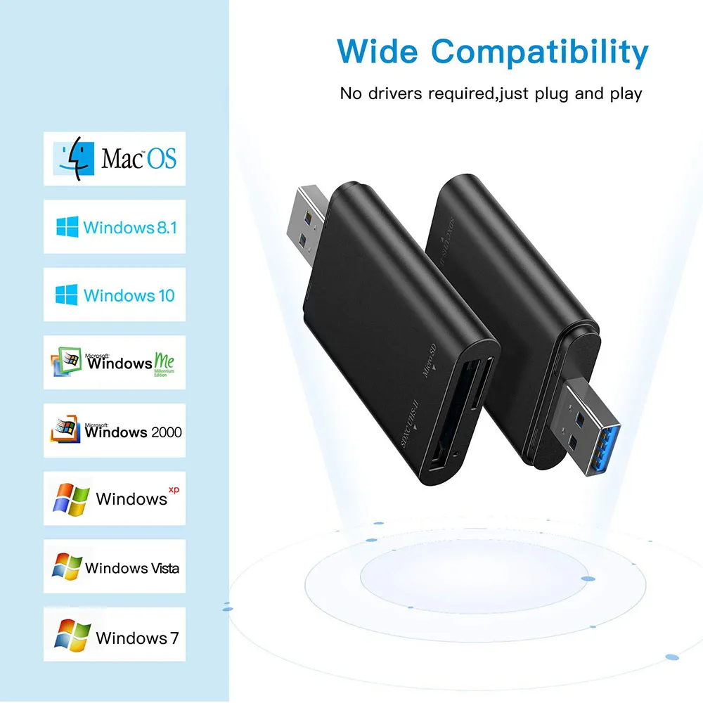 Getatek-leitor de Cartão para pc Portátil Adaptador de Memória Unidade Flash Usb 3.0 Sd4.0 Uhs-ii sd Micro sd tf Acessórios - Imagem 6
