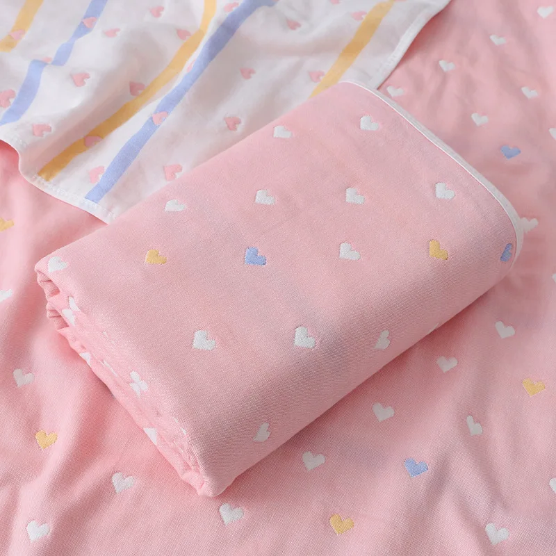 Asciugamano da Bagno per Neonati in Garza a Sei Strati 80x80cm, Coperta Sottile in Mussola Estiva per Neonati, Morbida e Traspirante, Panno per Fasciare e Lavaggio per Bambini - immagine 3