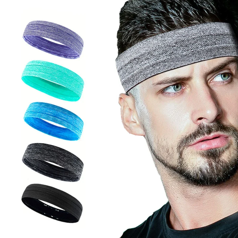 Sports Headband Stretch Elastic Men Yoga Running Hair Band Outdoor Sport  Headwrap Fitness Band