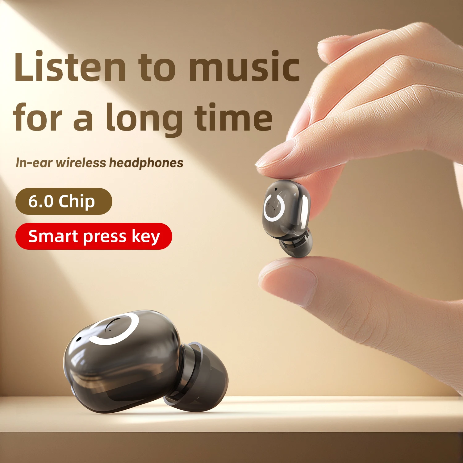 Wireless Bluetooth Ear-Mounted Waterproof Earbud with Mic