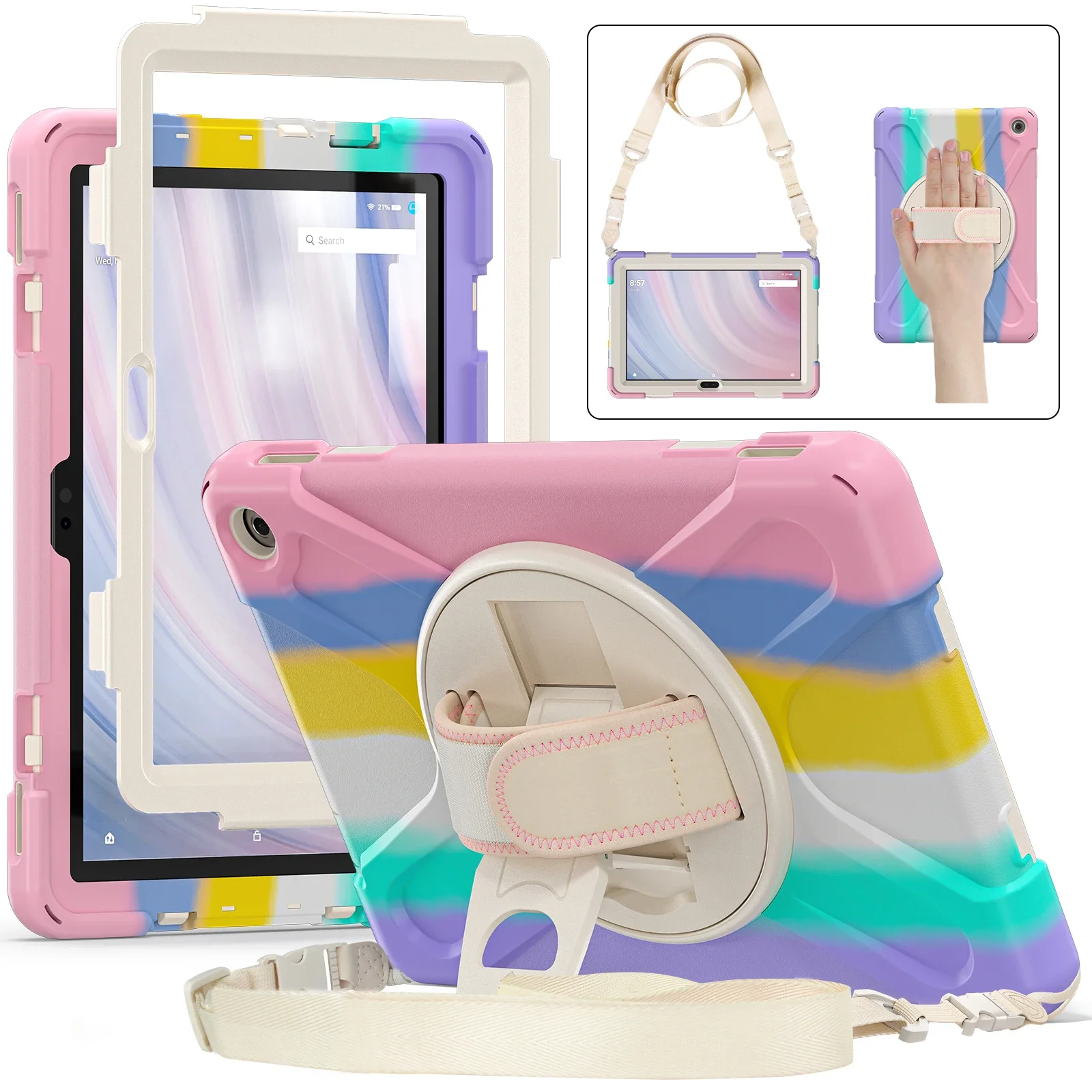 Kids Safe Shockproof Armor Tablet Case with Stand and Silicone Protector