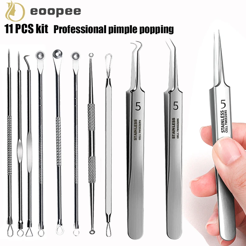 Professional Ultrafine No. 5 Acne Blackhead Removal Tweezers Beauty Salon Pimples Needles Deep