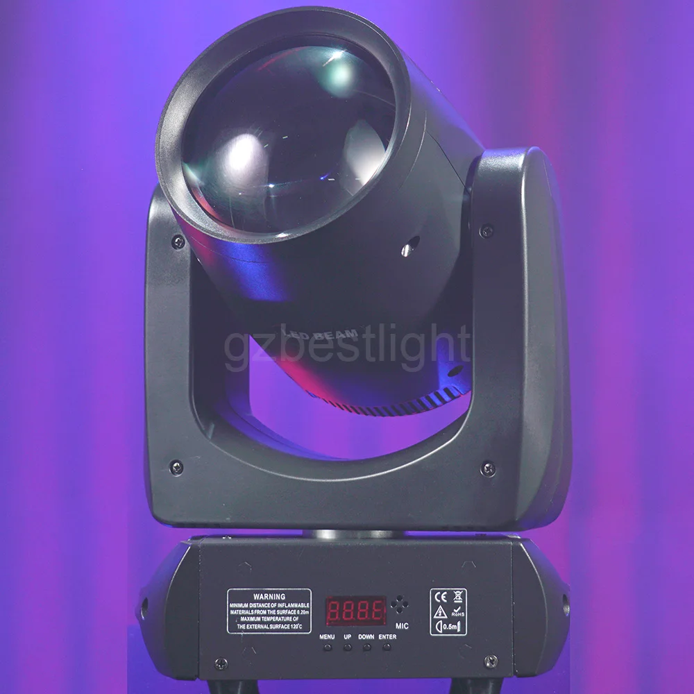 Moving Head Light 150W/200W LED Beam Spot Wash Rotating 8/14 Gobos Sound Activated DJ Mixer Control Flight Case