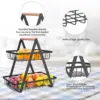 2 Tier Countertop Fruit Basket,Portable Fruit Bowle Basket for Kitchen Organizer Storage & Fruits Vegetable Bread Snacks Basket 2