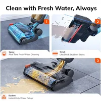Aspirateur sans fil ILIFE W90 Pro, serpillière humide et sèche, aspiration de 7000 Pa, nettoyage automatique à une touche, laveur de sols, écran LED, grand réservoir d'eau double, version améliorée du W90 5