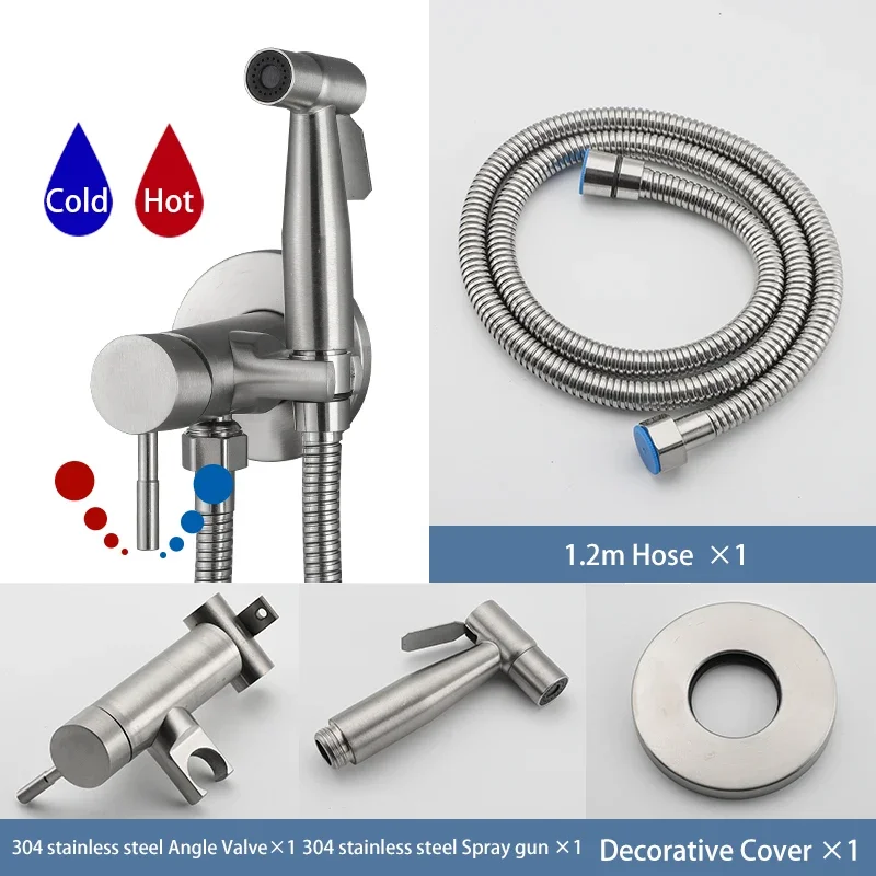 QGPWHLS Agua Fría Y Caliente Bidet Negro Pistola Pulverizadora Ducha  Higiénica Bidet Mezclador Limpieza Anal Bidet Inodoro Grifo : :  Bricolaje y herramientas