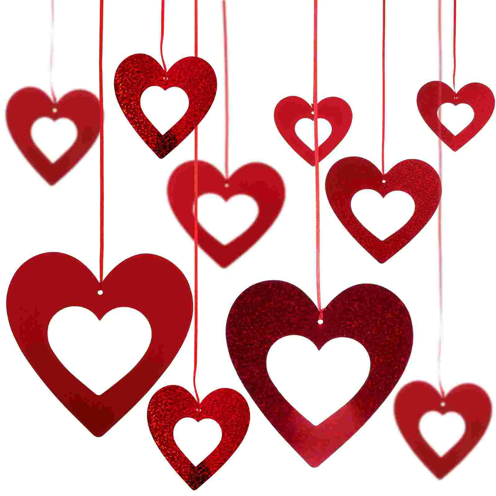 

40 Pcs Valentine's Day Decoration Wedding Decorations Heart Pendant Valentines Ornaments Hanging Pvc