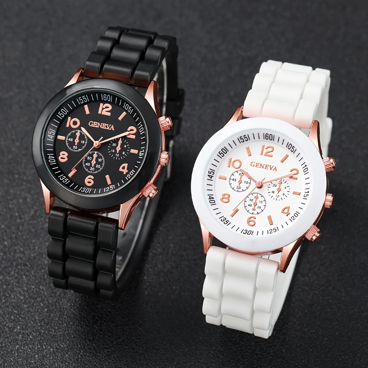 4 Piece Fashionable Minimalist Set Couple Watch Luxury Silicone Tape Quartz Watch Silver Business Casual Bracelet