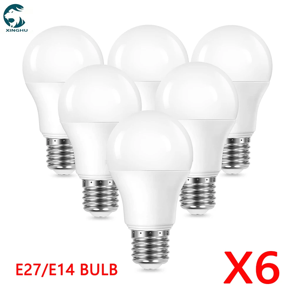 Светодиодная лампа E27 6 шт./лот, 220 В переменного тока, 110 В, 120 В постоянного тока, 12 В, 85 в, SMD2835, 3 Вт, 6 Вт, 9 Вт, 12 Вт, 15 Вт, 18 Вт, 20 Вт, энергосберегающие светодиодные лампы для наружного освещения 8 шт энергосберегающие лампы для гольфа 110 220 в переменного тока g45 c37 e14 e27 b22 3 вт 5 вт 6 вт 7 вт лампы для украшения дома