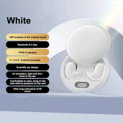 Bluetooth 5.3 Invisible Sleep Earbuds | Noise - Cancelling Hi - Fi Wireless Headphones with Mic (WHITE)