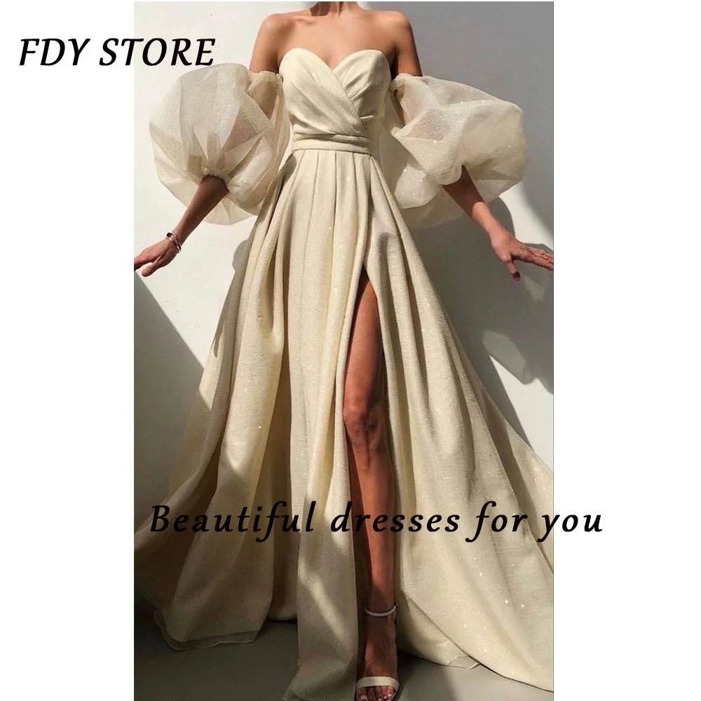 

FDY Store In Summer Prom Dresses Court Train Sweetheart Neckline Tulle Evening Dress Formal Occasion Party for Women