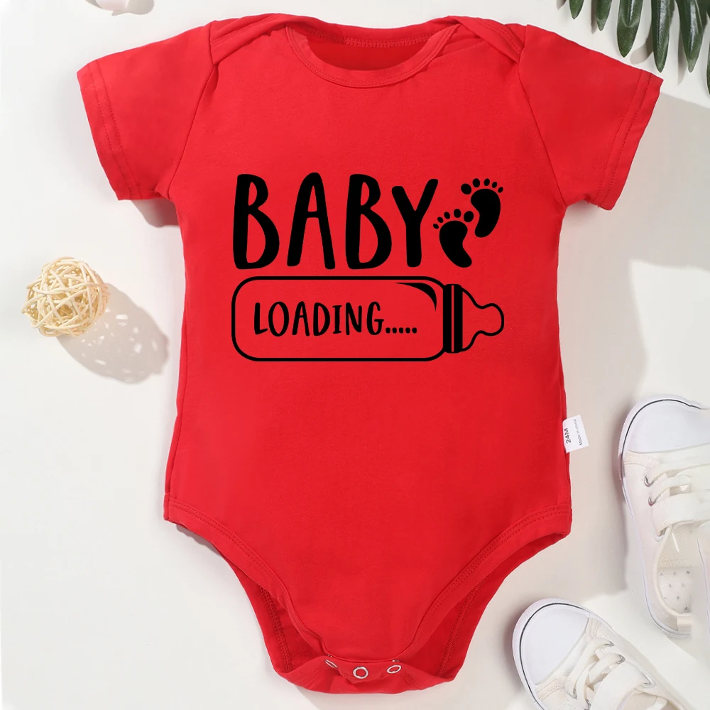 Baby Loading...Pregnancy Announcement Onesie Cotton Fine Gift Newborn Clothes Aesthetic Popular Cute Infant Boy and Girl Romper 2