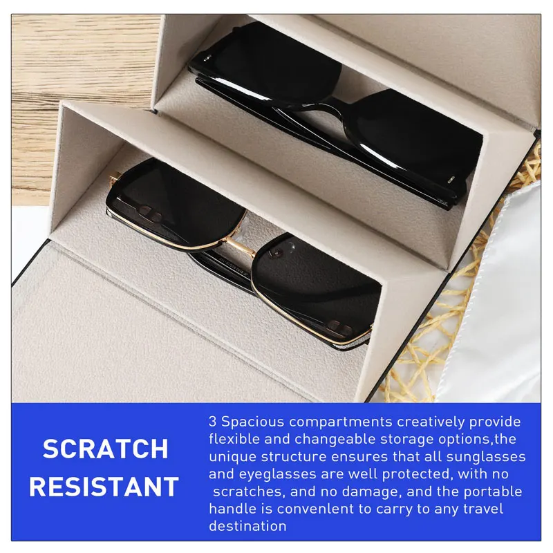 Sunglasses Organizer 5 Slots And 2PCS Eyeglass Cloth, Glasses Case Multiple Pairs Eyeglass Holder 4 thumbnail image