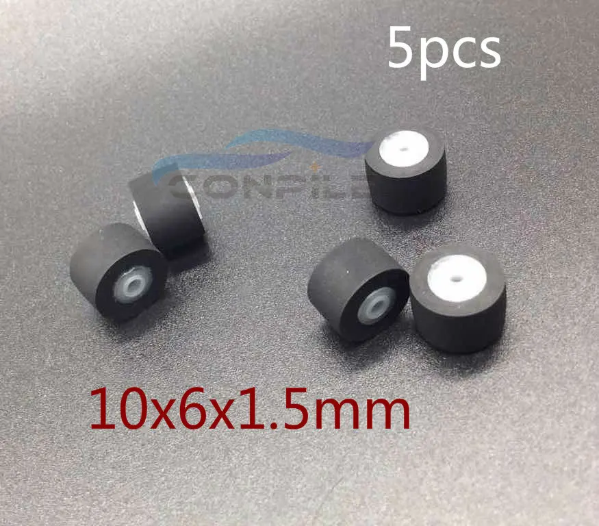 

5pcs 10mmx6x1.5 vintage wheel belt pulley rubber audio pressure recorder cassette deck pinch roller tape Stereo player