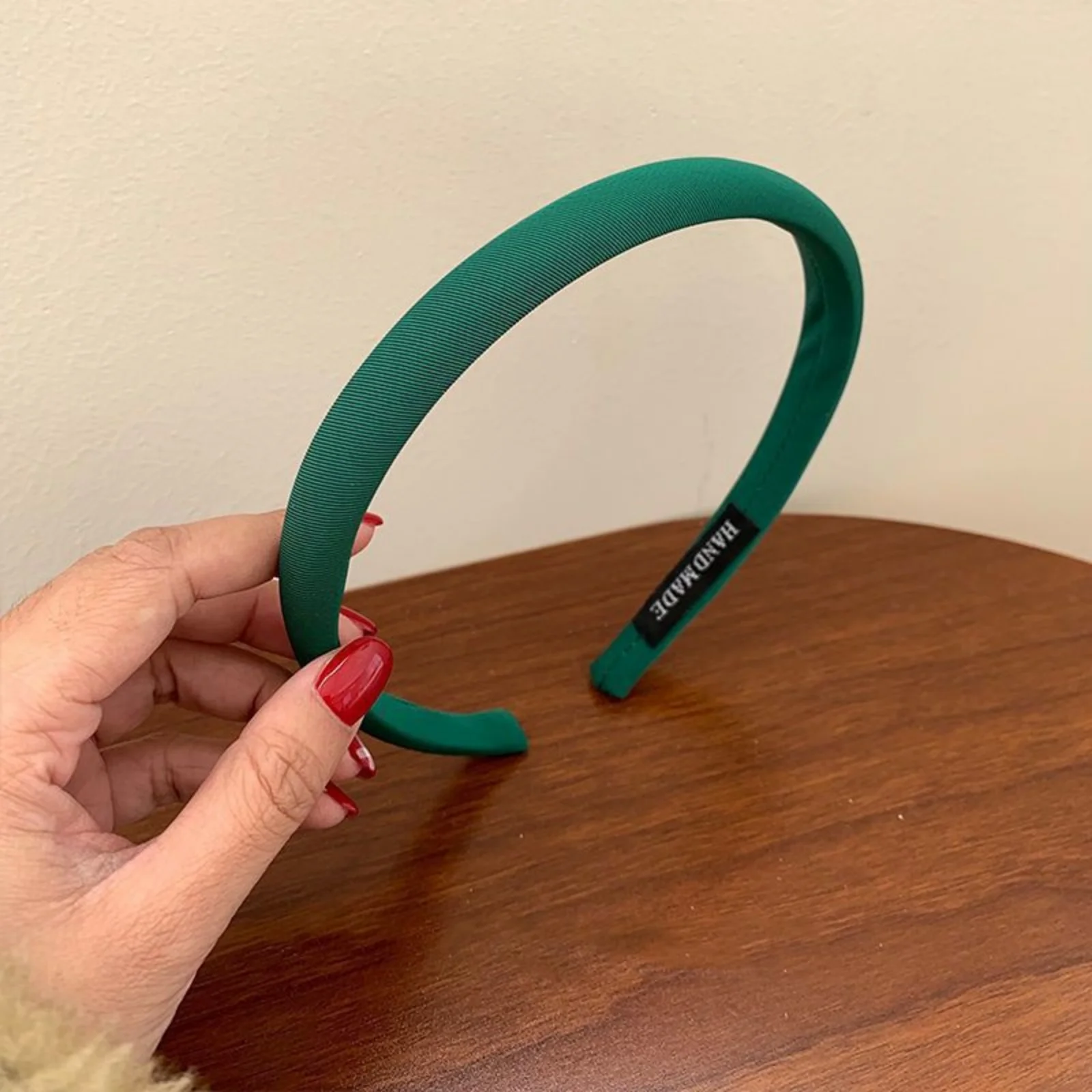 1PC Korean - Style Retro Headbands, Wine - Red Thin Solid Hair Hoops, Elegant Hair Accessories for Fashionable Looks