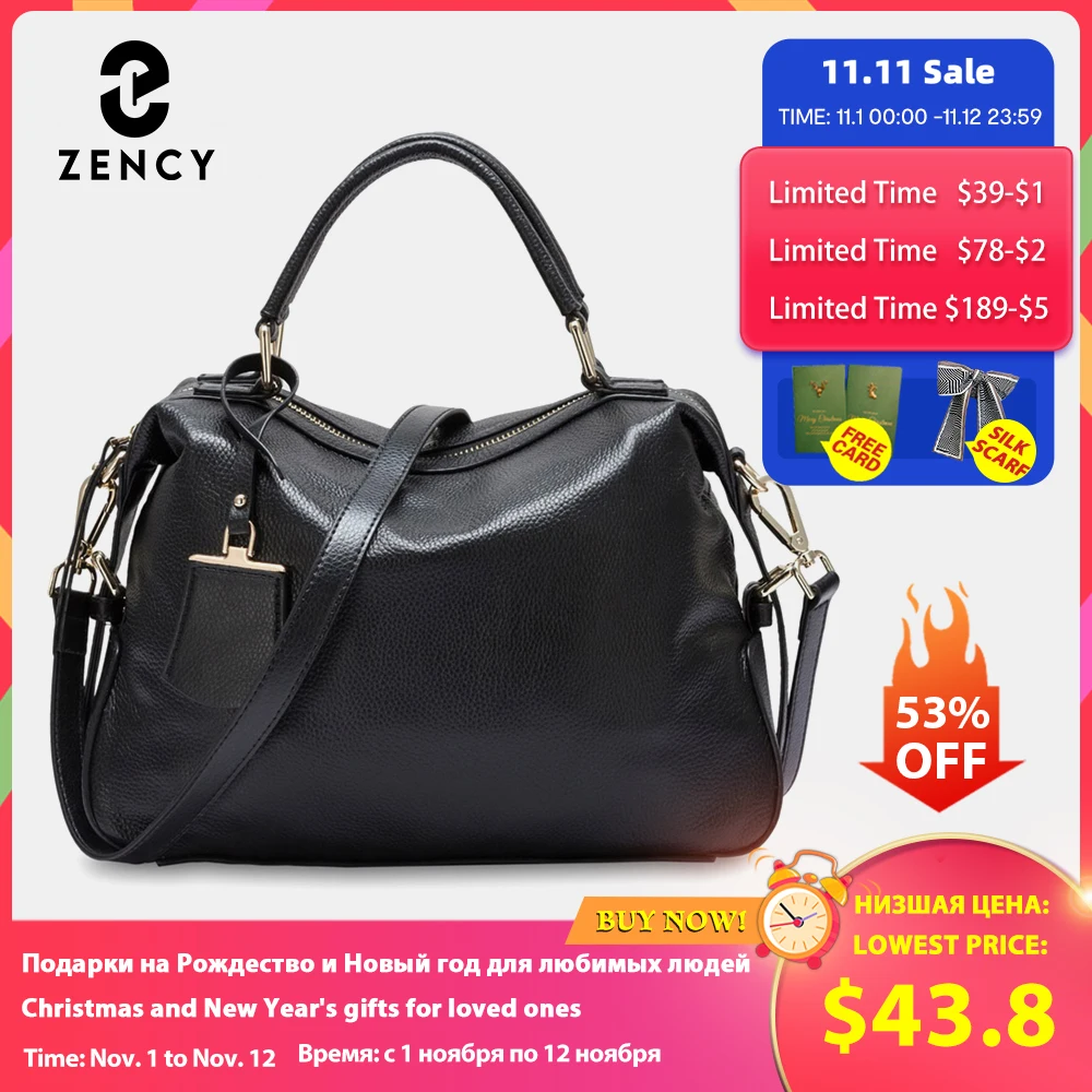 Zency Genuine Leather Women's Backpack High Quality School Bag Travel Female Shopper Shoulder Bag Satchel Rucksack Commuter 2024