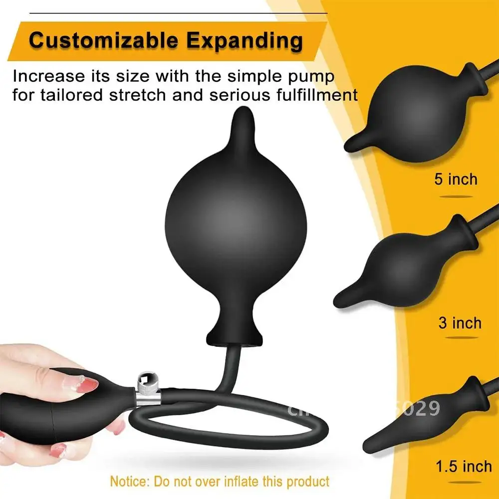 Silicone Expand Inflatable Anal Plug Dilator Inflatable Enema Waterproof Butt for Masturbator Couple Sex Expander Toys