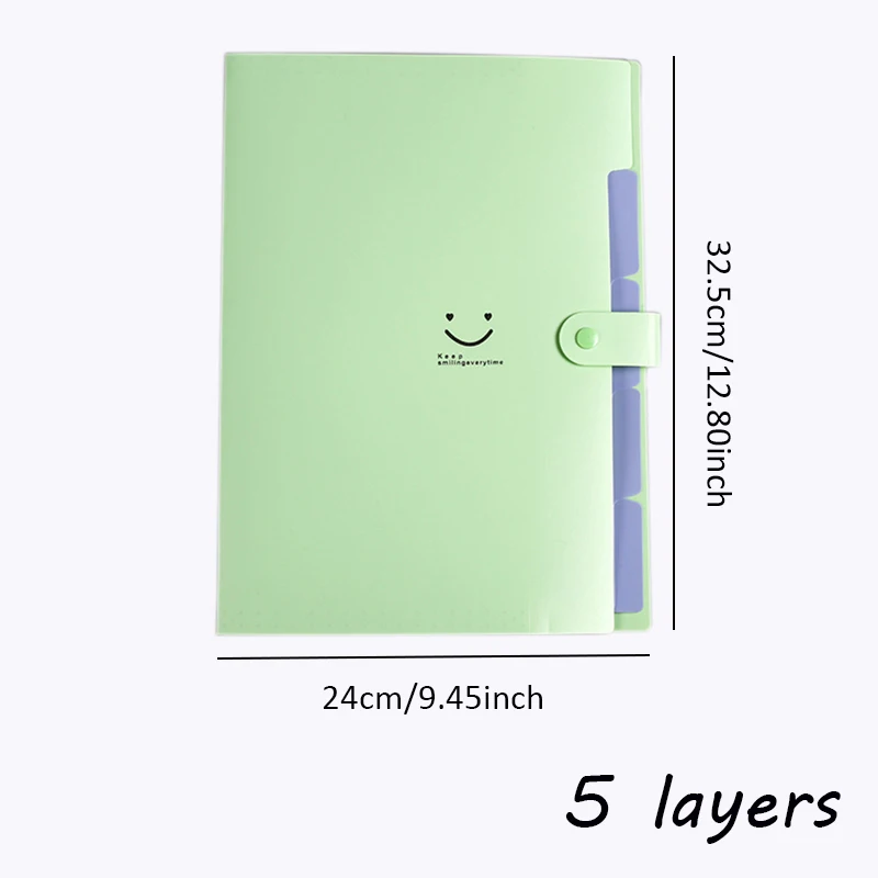 Colorful 5-Layer A4 Organizing Folder for School and Office Supplies