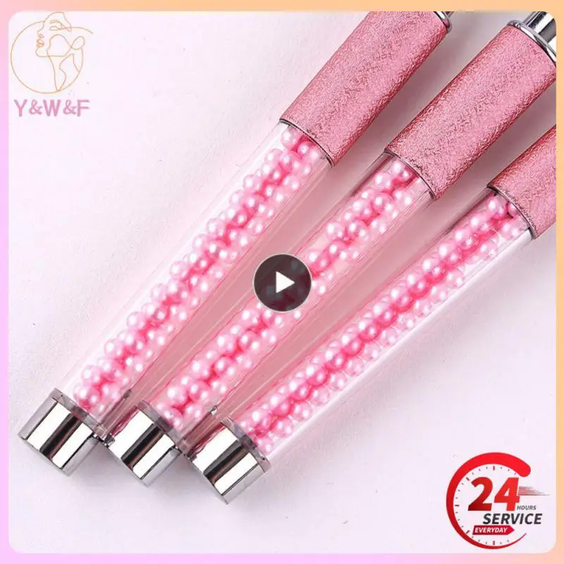 

1PCS Rhinestone Handle Nail Art Acrylic UV Gel Extension Brush Grids Flower Design Drawing Liner Pen Manicure Tool