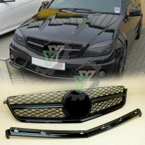 Copripalpebre Fari Auto Per Mercedes Classe C W204 2008-2011 - Nero Lucido, Stile Tuning - Foto 6