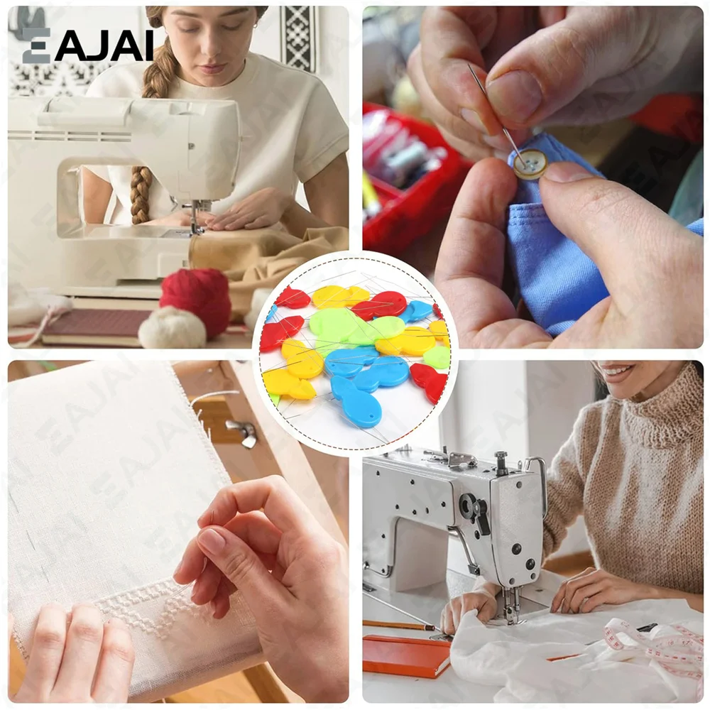 Eajai DIY 바늘 실 꿰기, 노인 가이드 쉬운 장치, 자동 실 재봉 도구, 수제 재봉 액세서리, 펀치 바늘, 50 개