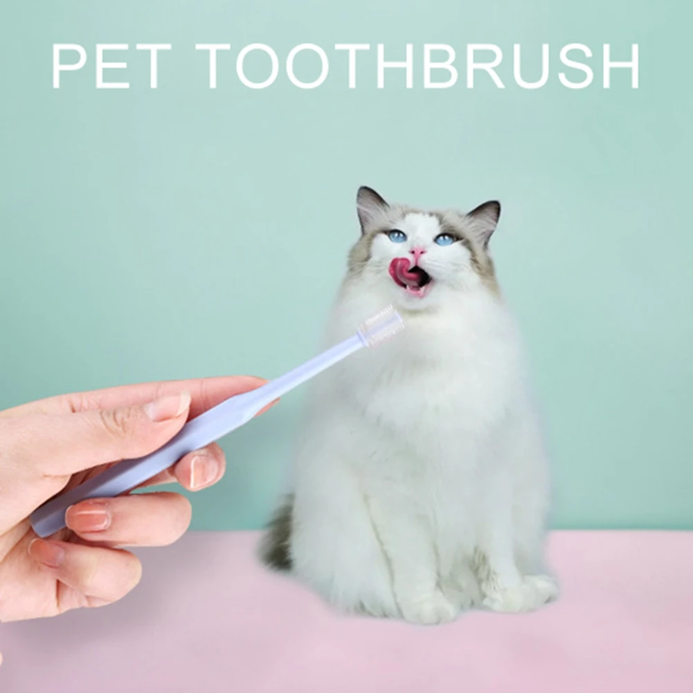 Title 4, Round Head Pet Toothbrush Soft Brush Dog Cat Or...