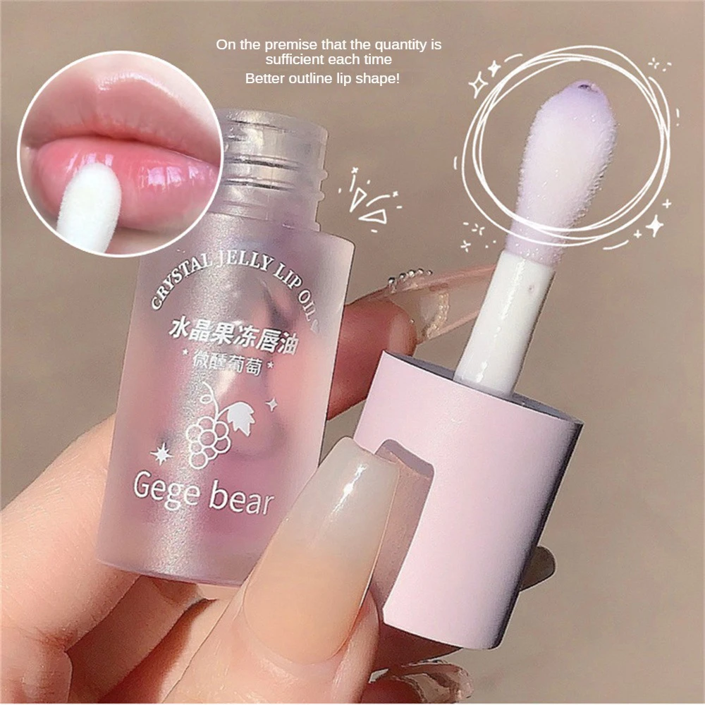 Fruity Crystal Jelly Lip Oil Hydrating Plumping Lip Coat for Lipstick Clear Lip Plumper Serum Tint Lips Care Makeup Cosmetic 4