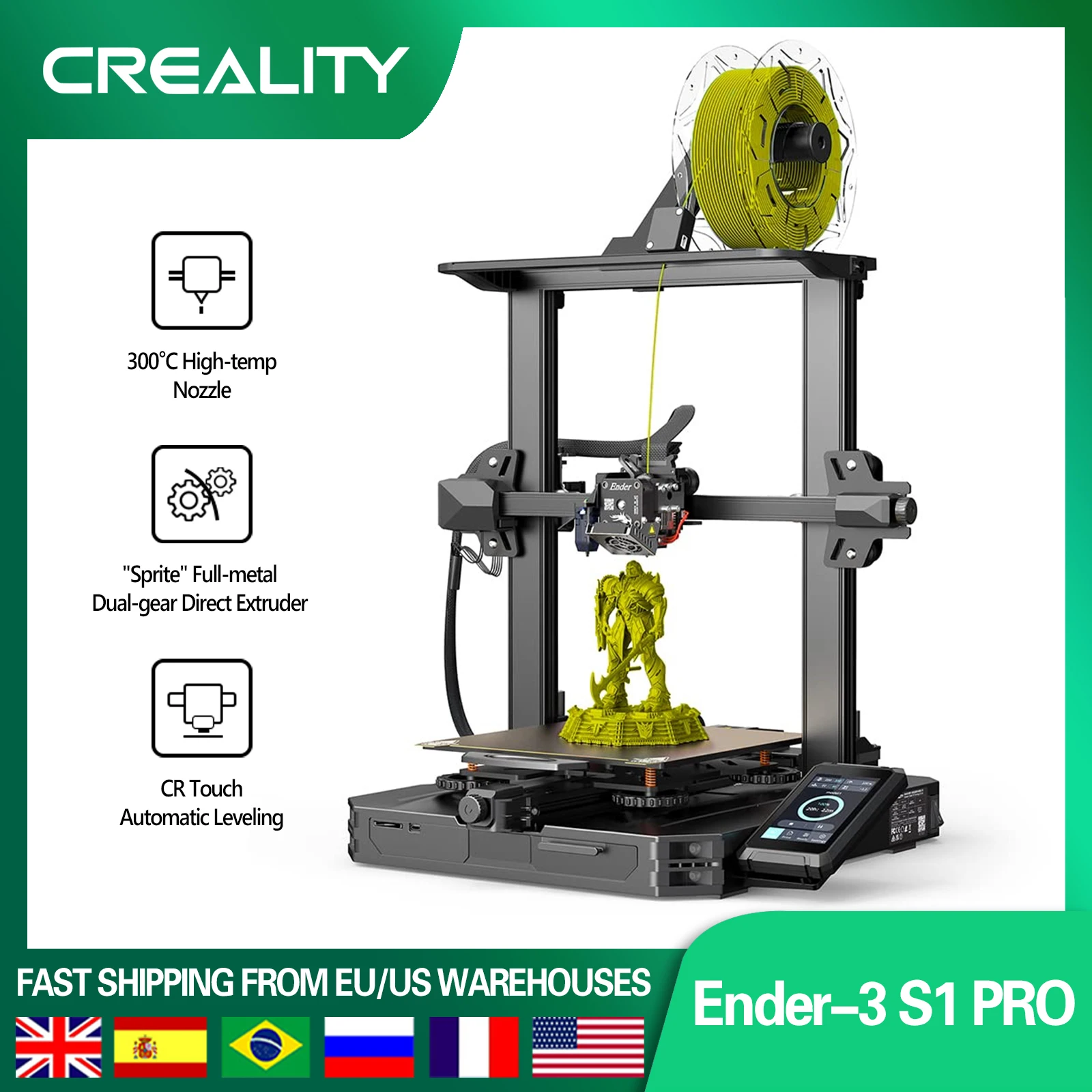 Imprimante 3D Creality Ender-3 S1 avec plaque de construction PEI