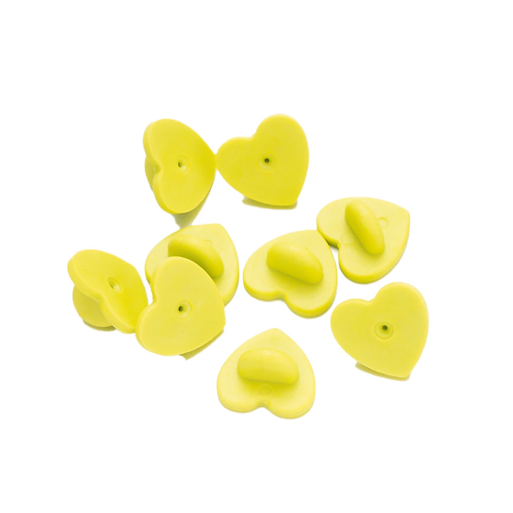 50 Stück herzförmige Gummi-Rückseiten für DIY-Anstecknadeln, PVC-Halter, verriegelbar, Ersatz, einheitliches Abzeichen, bequeme Passform, Krawattenhalter-Brosche – Detail 8