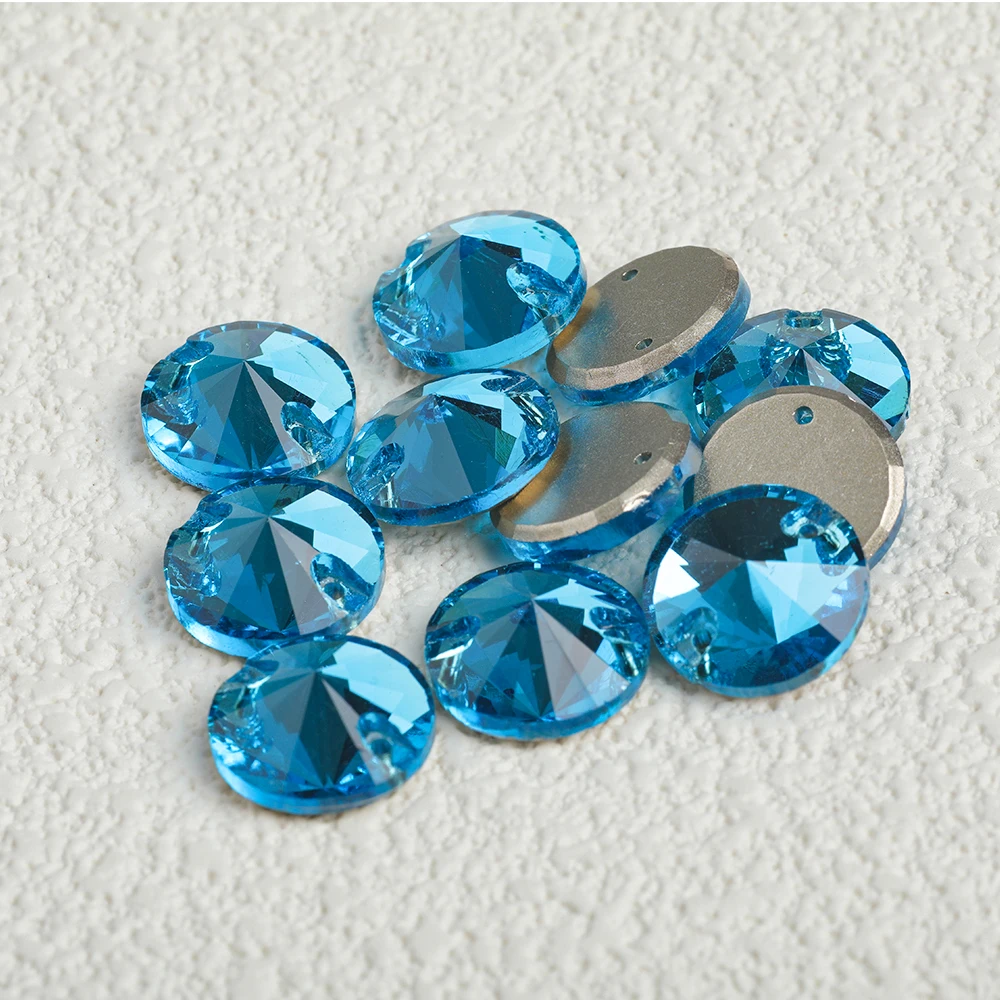 VC K9 Rivoli 10 Stück hochwertige Glas-Nähsteine zum Aufnähen, Kristall-Flachsteine zum Nähen für DIY-Kleidungsstücke, Hochzeitskleider-Applikationen – Detail 2
