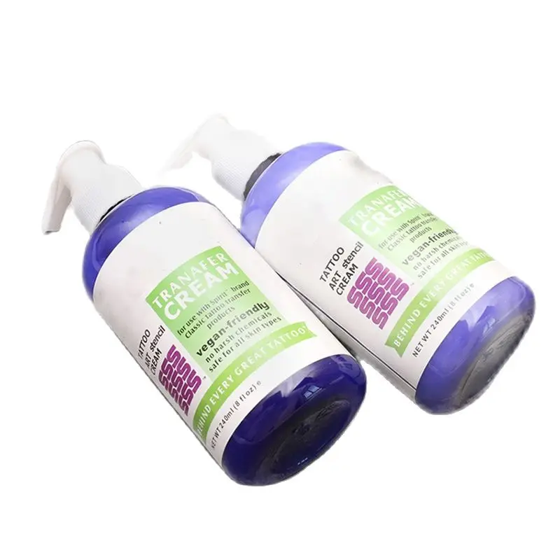 Pump Type Tattoo Transfer Gel Solution 240ml, Perfect for Sharp, Dark & Clean Stencils, Tattoo Pattern Transfer Gel