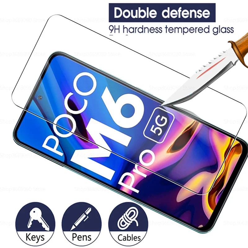 Protective Glass Case 3PCS For Xiaomi Poco M6 Pro 5G HD Tempered Film Pocco M 6Pro 6 Pro M6Pro Screen Protectors Cover 6.79inch