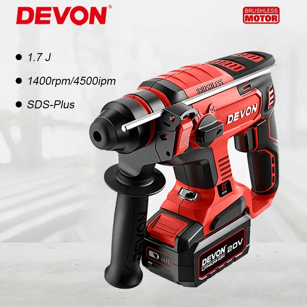 

Аккумуляторный перфоратор Devon 5401, 1400 Дж, 2,1 об/мин, 4500ipm, кг