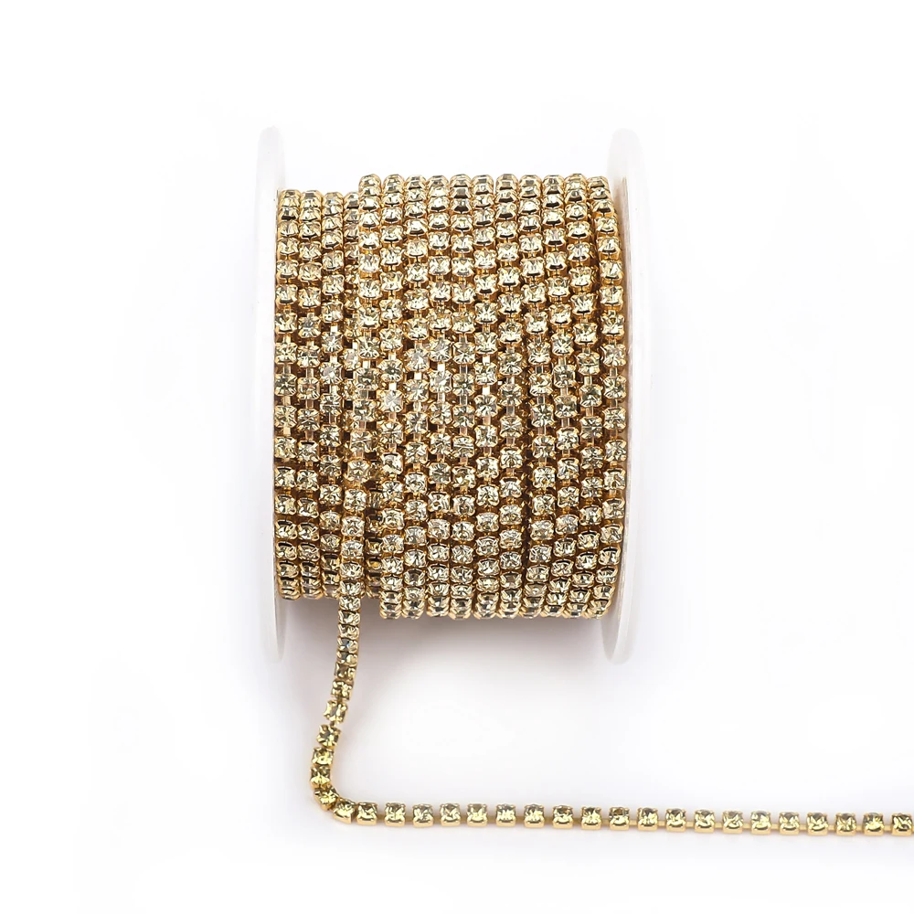 Vibrant Rhinestone Cup Chain with Colorful Base