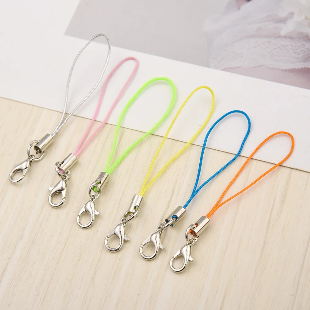 5/10/20/30pcs Lobster Clasp Cellphone Lanyards Keychains Hook Mobile Set Charms Keyring Bag Accessories Cell Phone Shell Pendant
