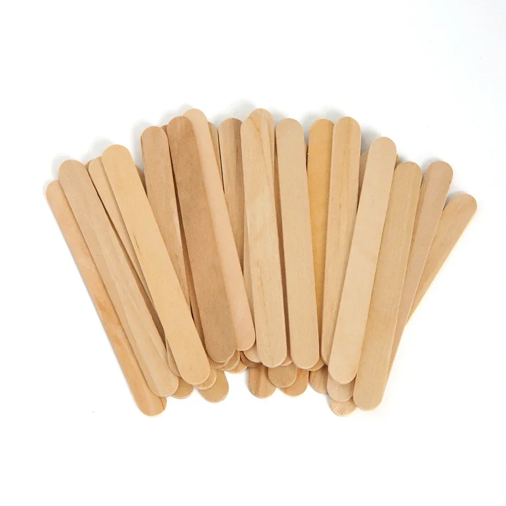 Ice Cream Popsicle Sticks Wooden Sticks Ice Cream Spoon Hand Crafts Art Lolly Cake Tools DIY Wooden 50/100pcs