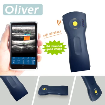 Sonda de ultrasonido inalámbrica de 256 elementos y 64 canales, escáner portátil con Wi-Fi, Doppler color, lineal y convexo 3 en 1