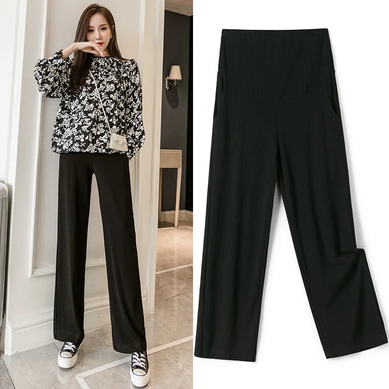 Maternity Clothings Thickened Belly Pants Clothes for Pregnant Women Casual Pants Loose Maternity Pants 2