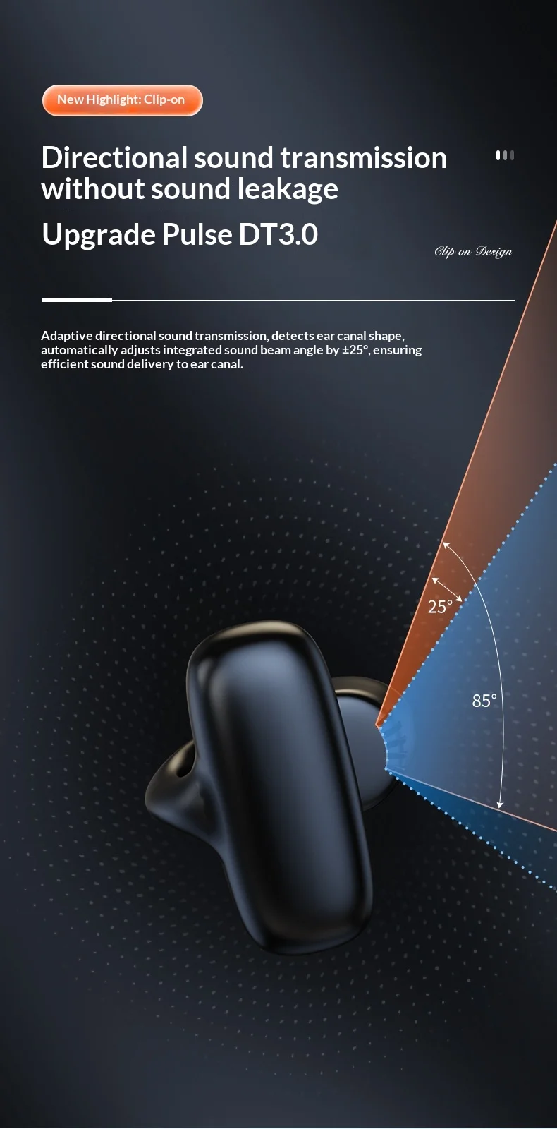 Einzelohr Knochenschall Sportkopfhörer Kabellos Bluetooth_voghion.com