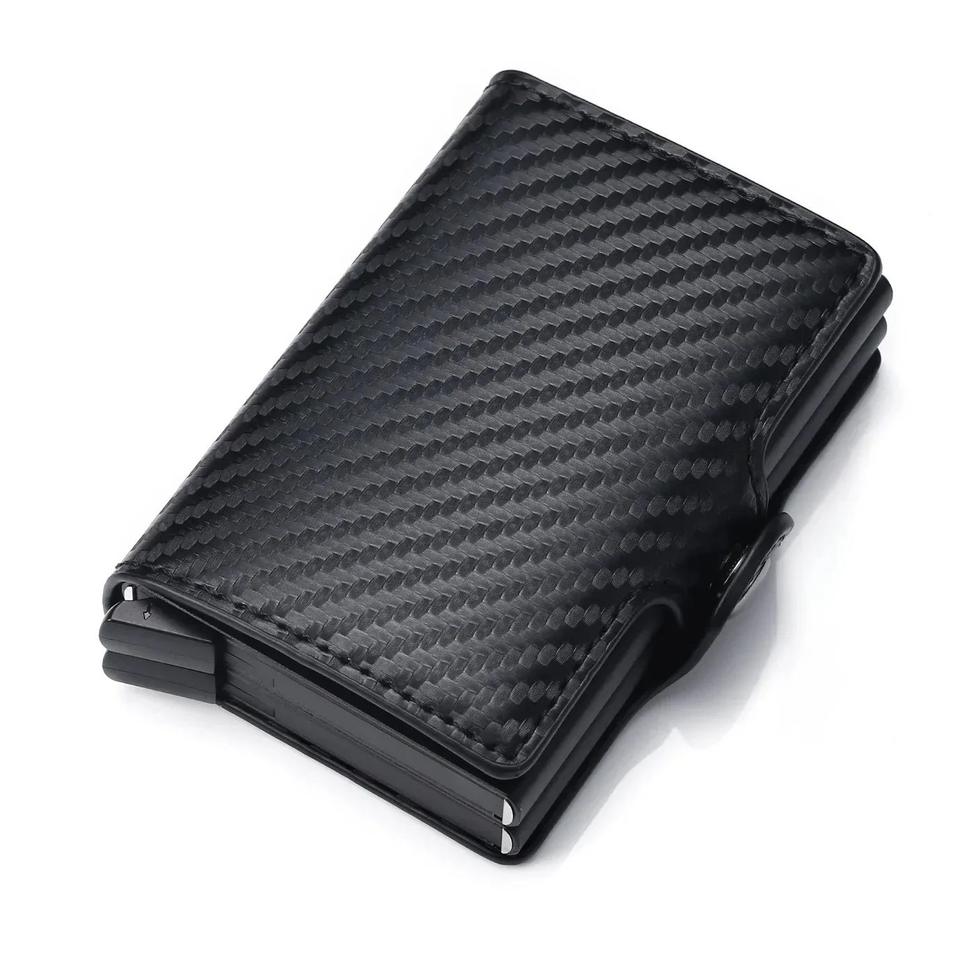 Gravierte Namens-Carbonfaser-Mini-Pop-Up-Geldbörse, personalisiertes Geschenk, RFID-Schutz, hochwertige Herrenbrieftasche, 12 Kartenfächer, kleine Geldbörse – Detail 10