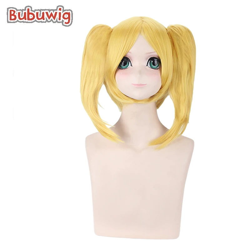 Bubuwig Synthetic Hair 5 Colors 35cm Blonde Ponytail Wig Women Medium Long Straight Blue Brown Green Cosplay Wigs Heat Resistant bubuwig synthetic hair genshin impact klee cosplay wigs women 35cm medium long straight light blonde ponytail wig heat resistant