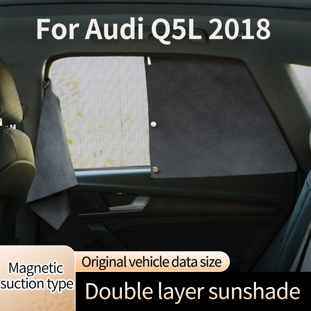

Car full-size curtains For Audi Q5L 2018 deer velvet double-layer window sunshade curtains thermal insulation and sun protection